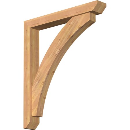 Ekena Millwork Thorton Slat Smooth Bracket w/ Offset Brace, Western Red Cedar, 5 1/2"W x 38"D x 44"H BKT0604X38X44THR06SWR